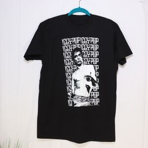 Iggy Pop Graphic Tee Mens S Black Excellent Punk Rock Band T-Shirt